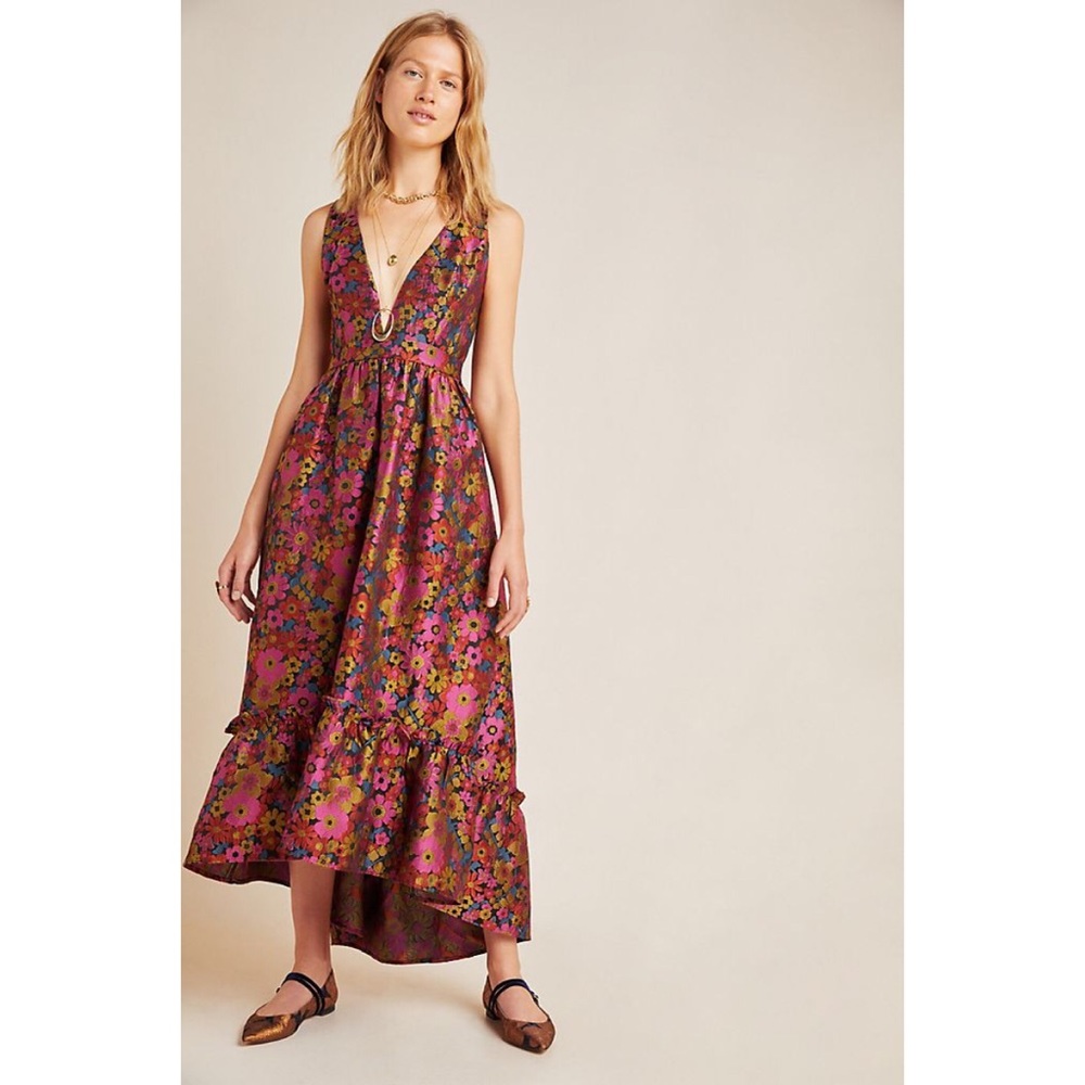 Anthropologie Rosario Jacquard Maxi Dress 10